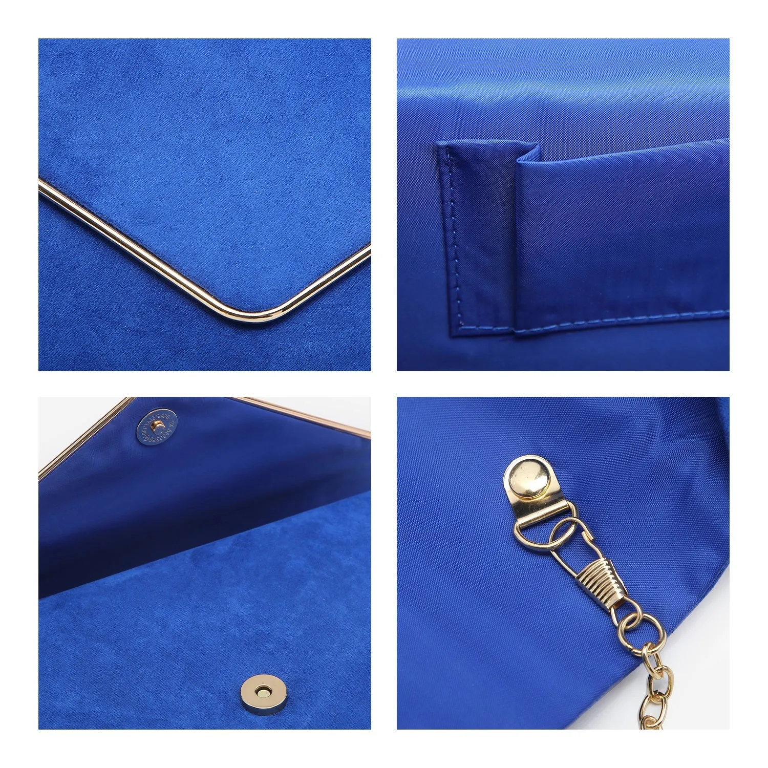 Women Faux Suede Velvet Formal Evening Party Clutch Purses