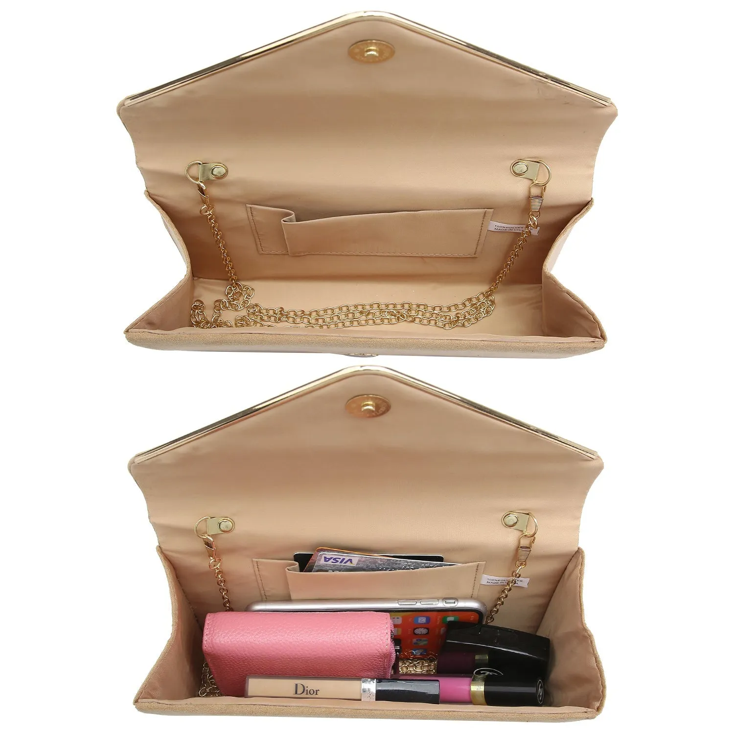 Women Faux Suede Velvet Formal Evening Party Clutch Purses