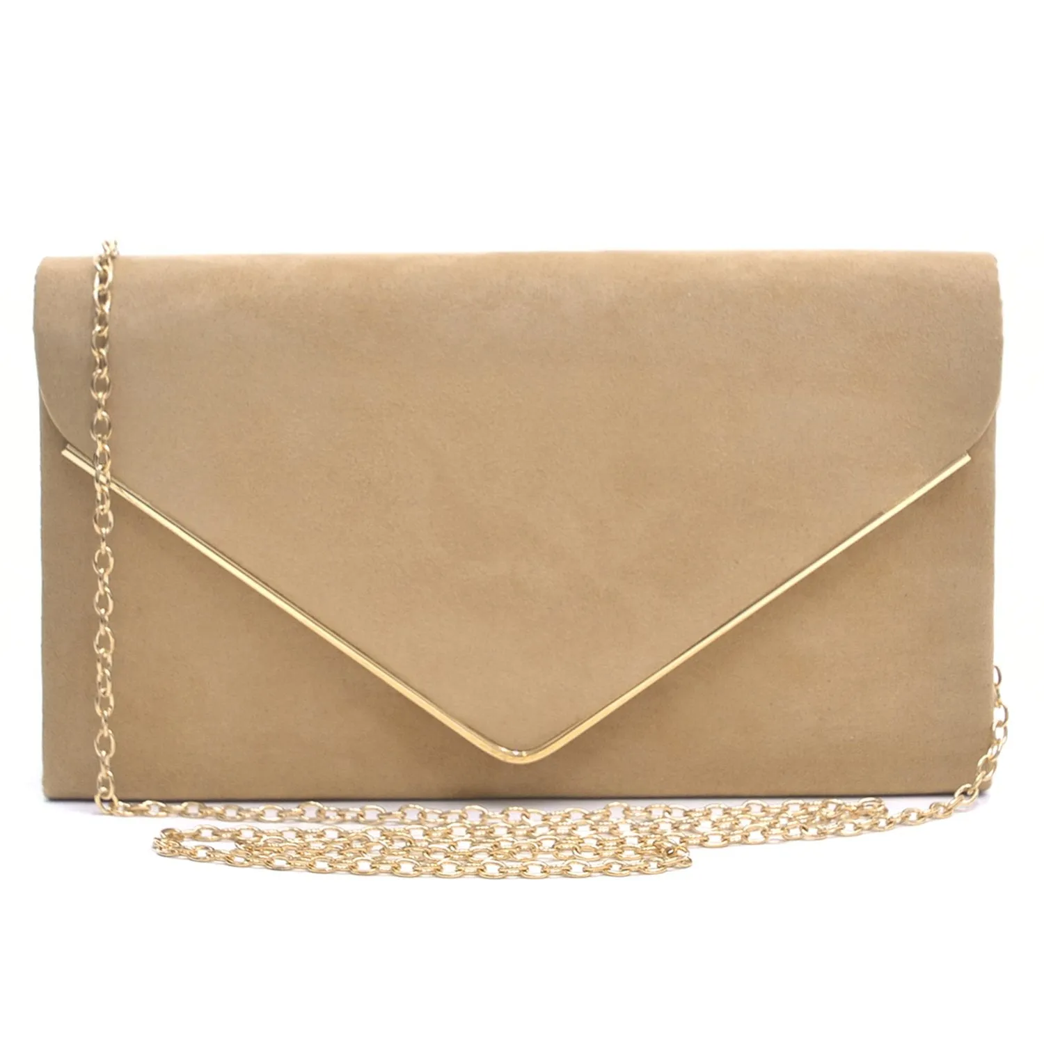 Women Faux Suede Velvet Formal Evening Party Clutch Purses