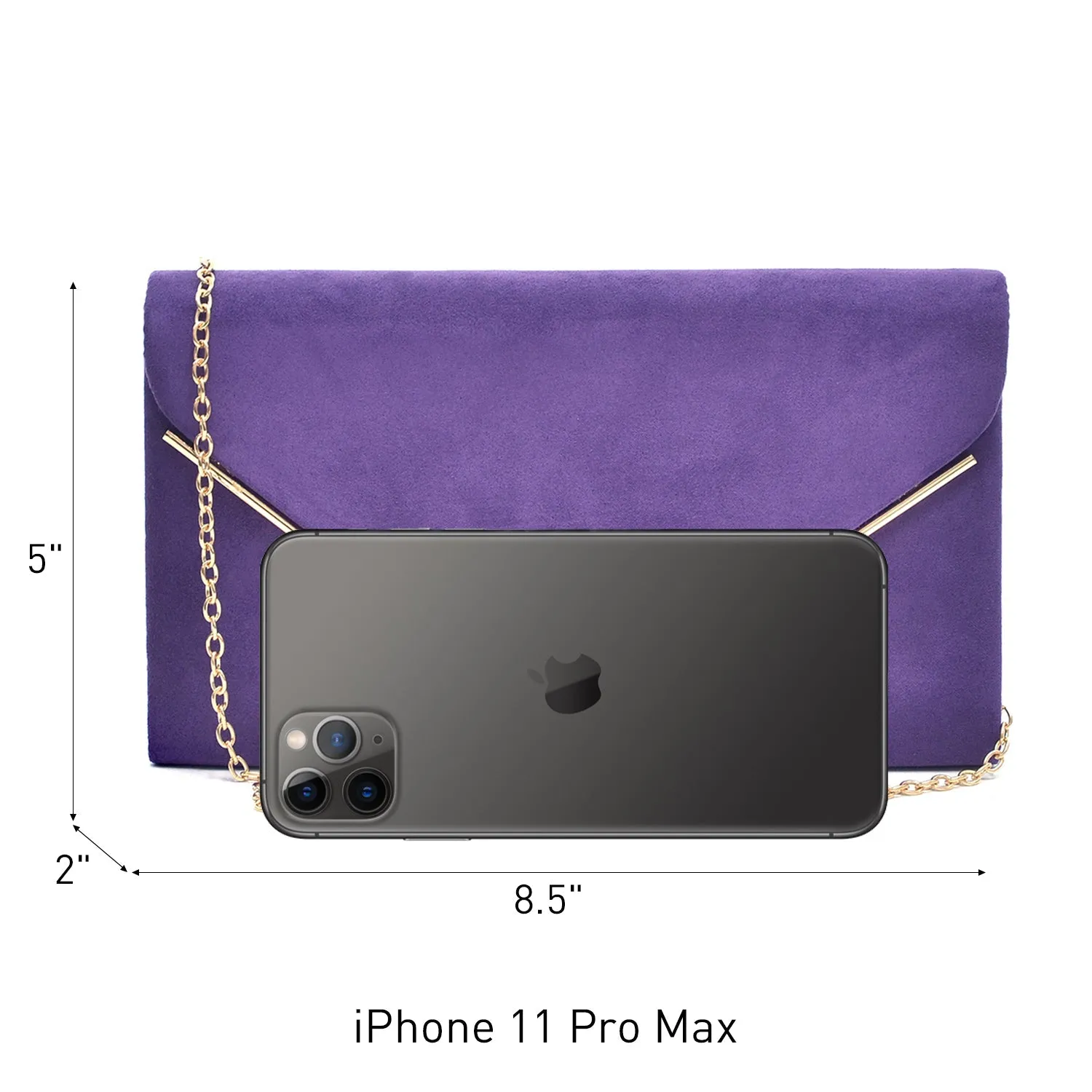 Women Faux Suede Velvet Formal Evening Party Clutch Purses