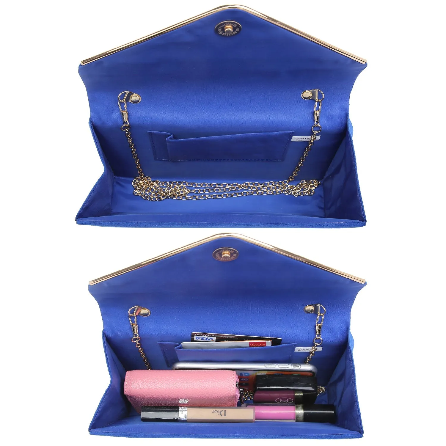 Women Faux Suede Velvet Formal Evening Party Clutch Purses