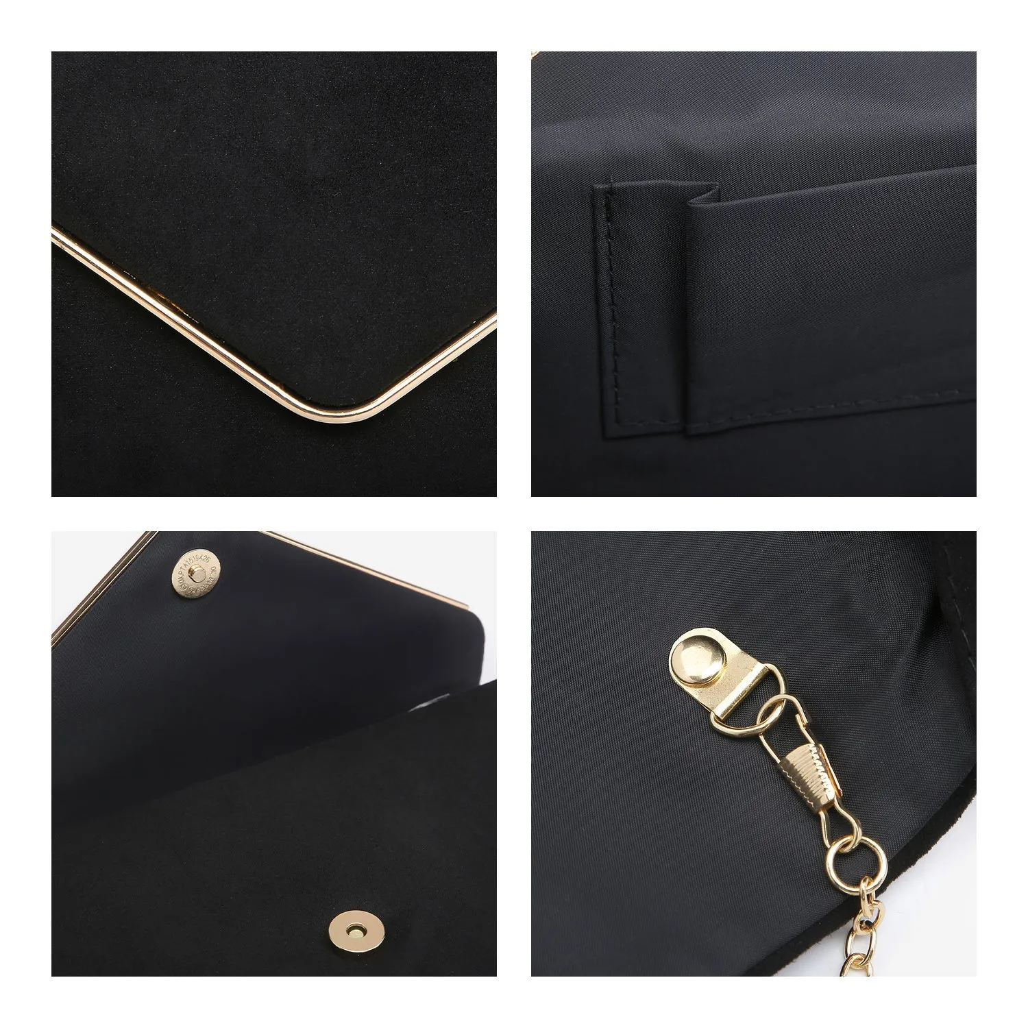 Women Faux Suede Velvet Formal Evening Party Clutch Purses