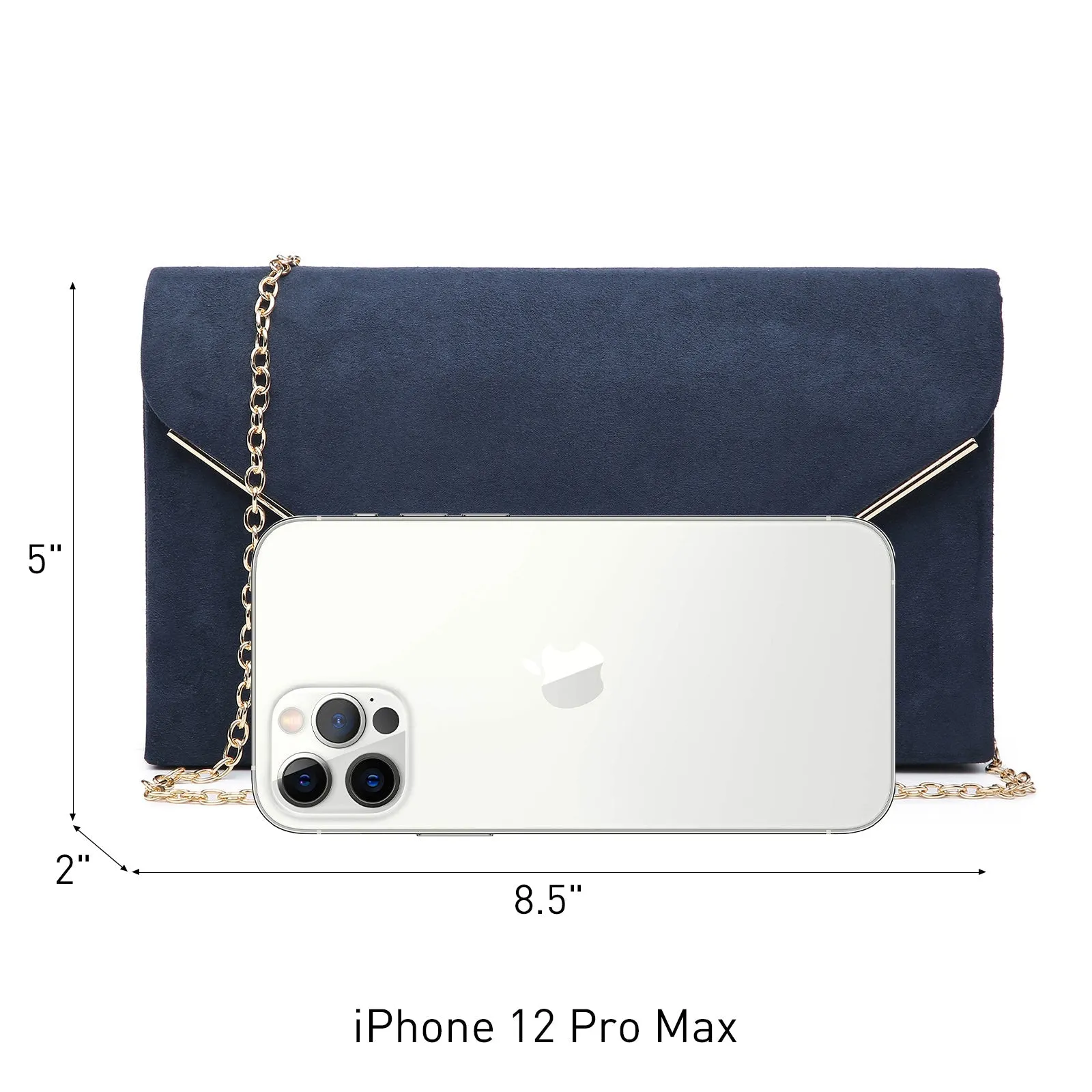 Women Faux Suede Velvet Formal Evening Party Clutch Purses