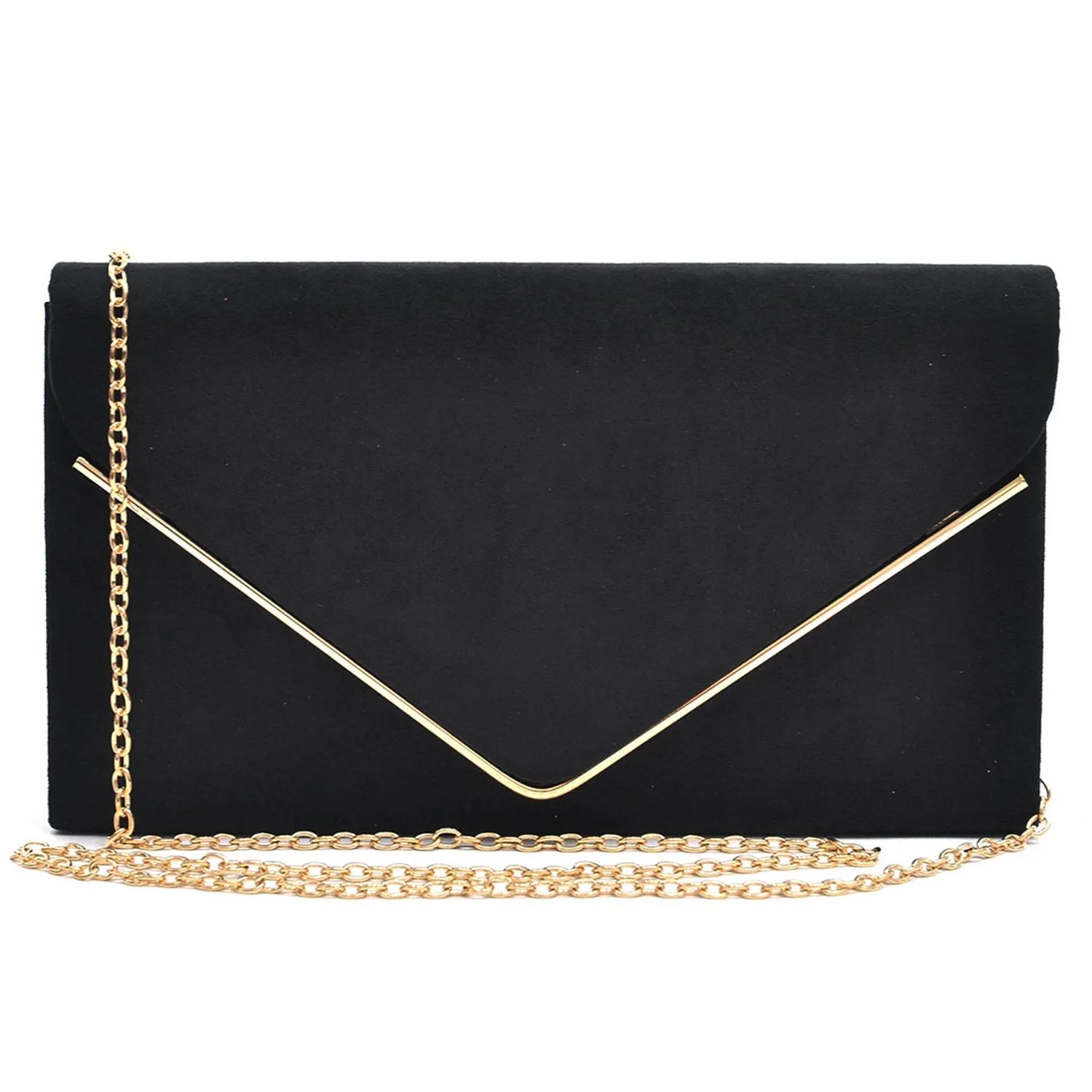 Women Faux Suede Velvet Formal Evening Party Clutch Purses