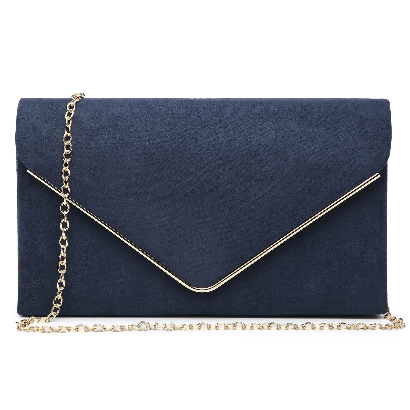 Women Faux Suede Velvet Formal Evening Party Clutch Purses
