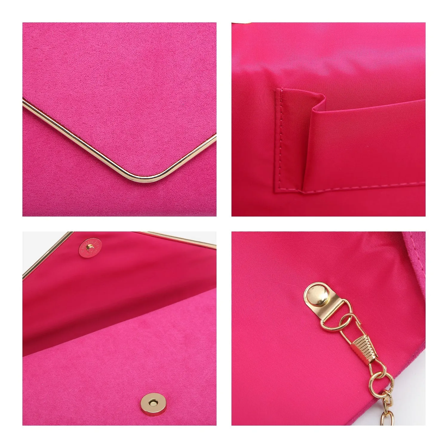 Women Faux Suede Velvet Formal Evening Party Clutch Purses