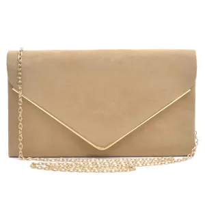 Women Faux Suede Velvet Formal Evening Party Clutch Purses