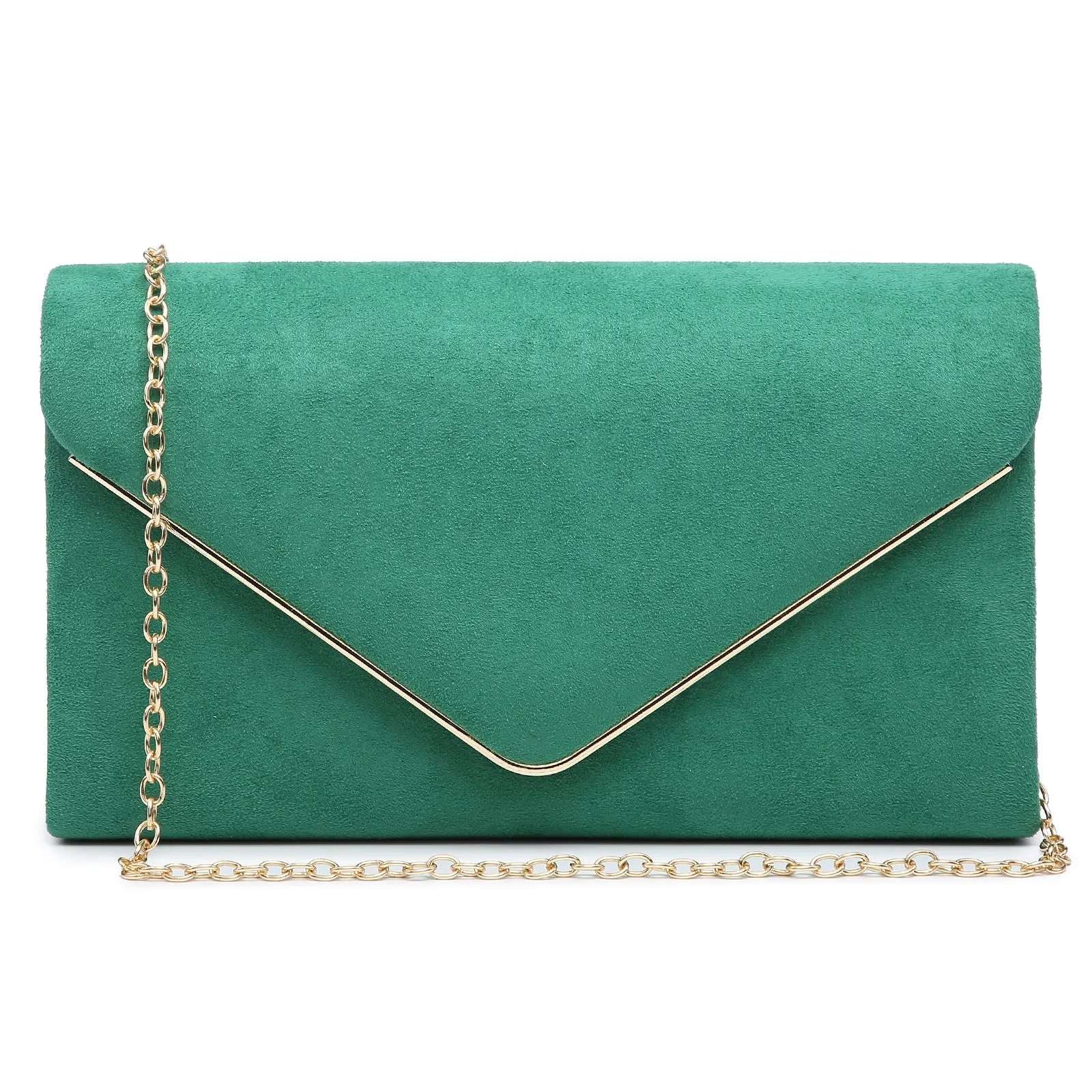 Women Faux Suede Velvet Formal Evening Party Clutch Purses