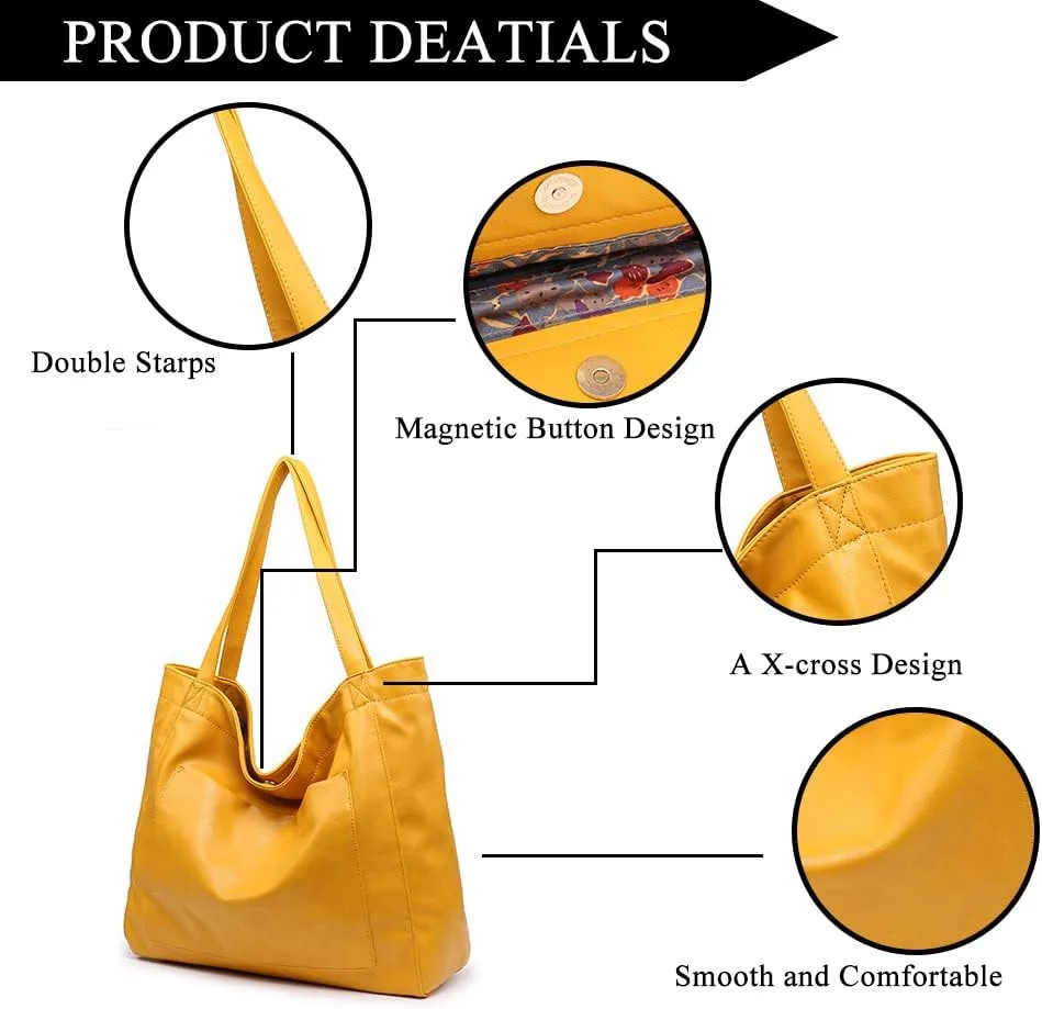 Women Oversize Tote Bags PU Leather Handbag Travel Purse Large Capacity Shoulder Purses Weekender Bag Shopper Handbag