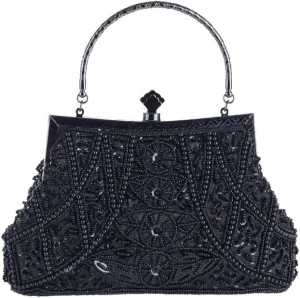 Women Vintage Beaded Clutch Purses 1920s Flapper Clutch Gatsby Handbag Roaring 20s Evening Clutch Beaded Bag