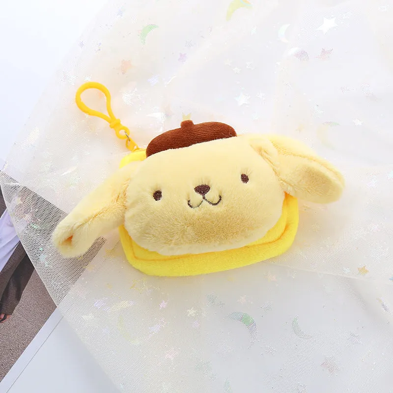 Women's Cute Plush Cartoon Pendant Storage Coin Purses