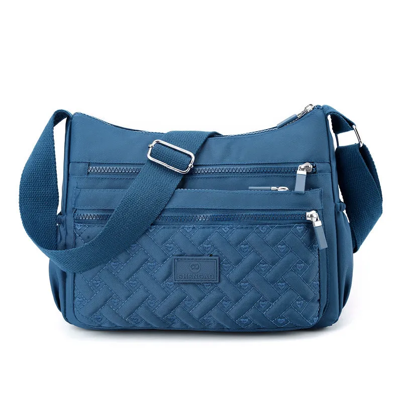 Women's Fashion Embroidered Large Capacity Multilayer Simplicity Crossbody Bags