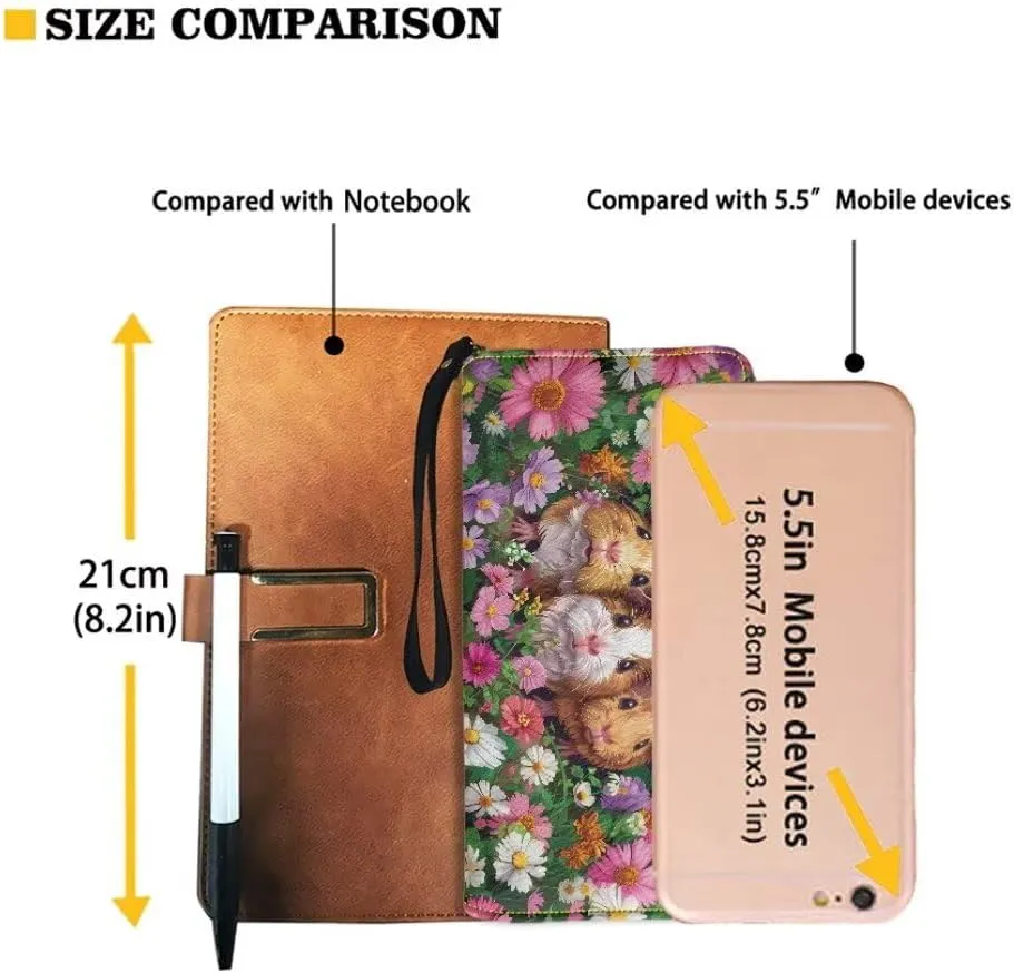 Womens Flower Guinea Pig Wallet PU Leather Zip Around Wallet Clutch Wristlet Travel Long Purse for Women