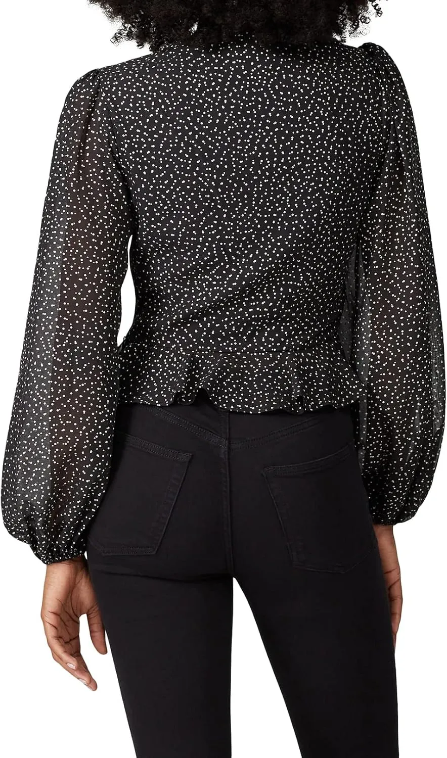 Women's Foil Print Ruffle Top