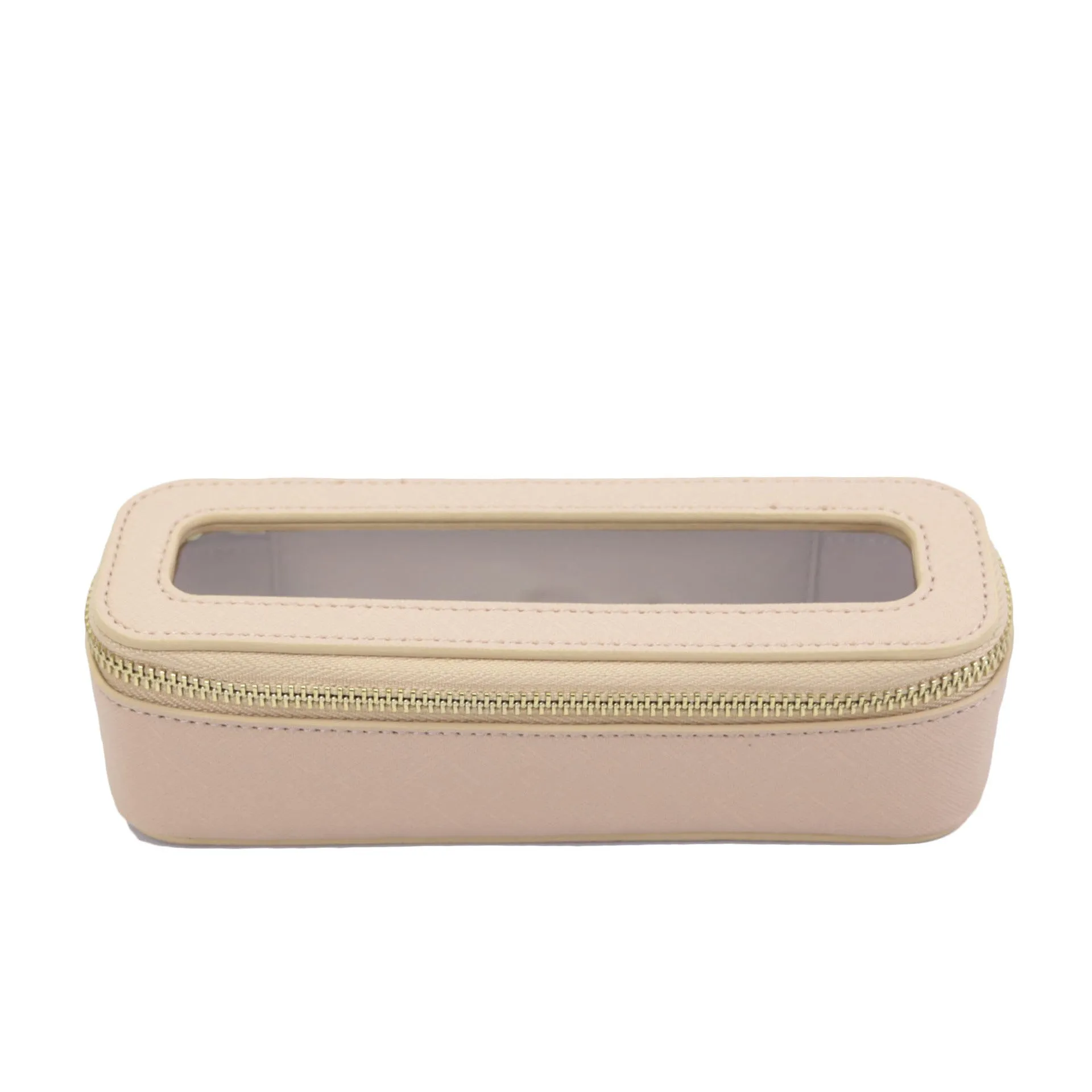 Women's Leather Waterproof Transparent Wash Large Capacity Makeup Cosmetic Bags
