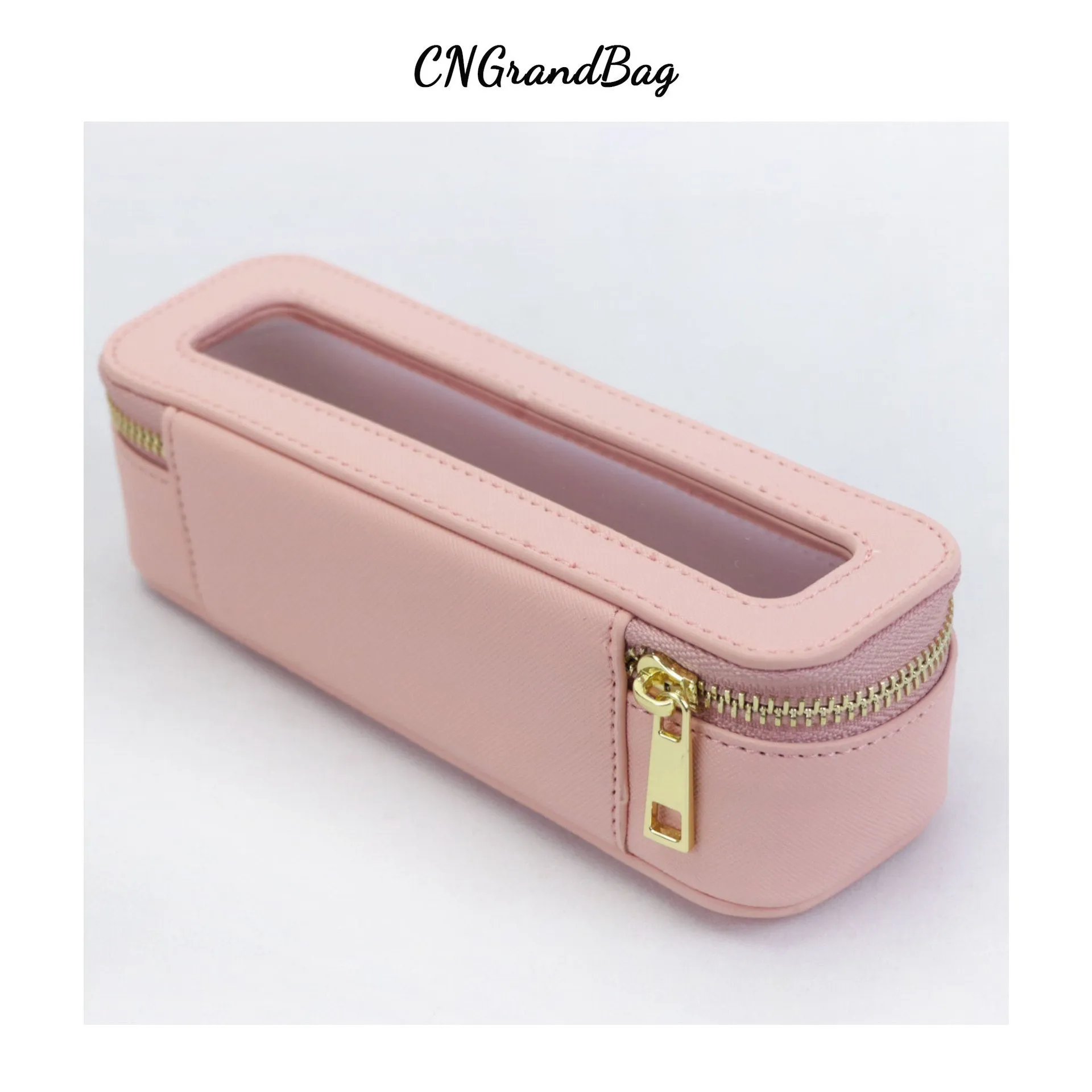 Women's Leather Waterproof Transparent Wash Large Capacity Makeup Cosmetic Bags