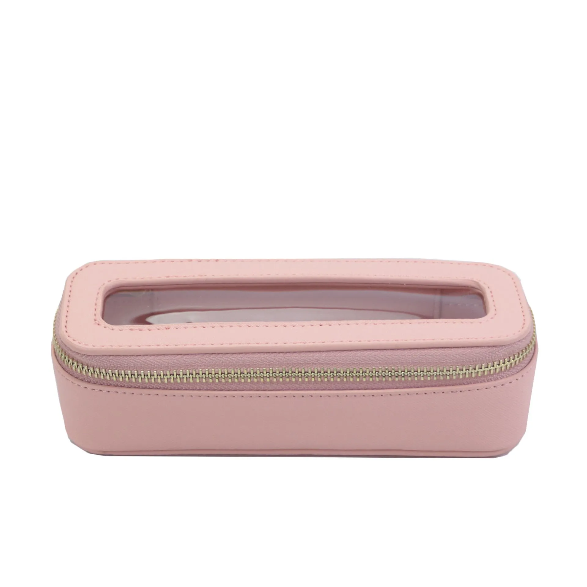 Women's Leather Waterproof Transparent Wash Large Capacity Makeup Cosmetic Bags