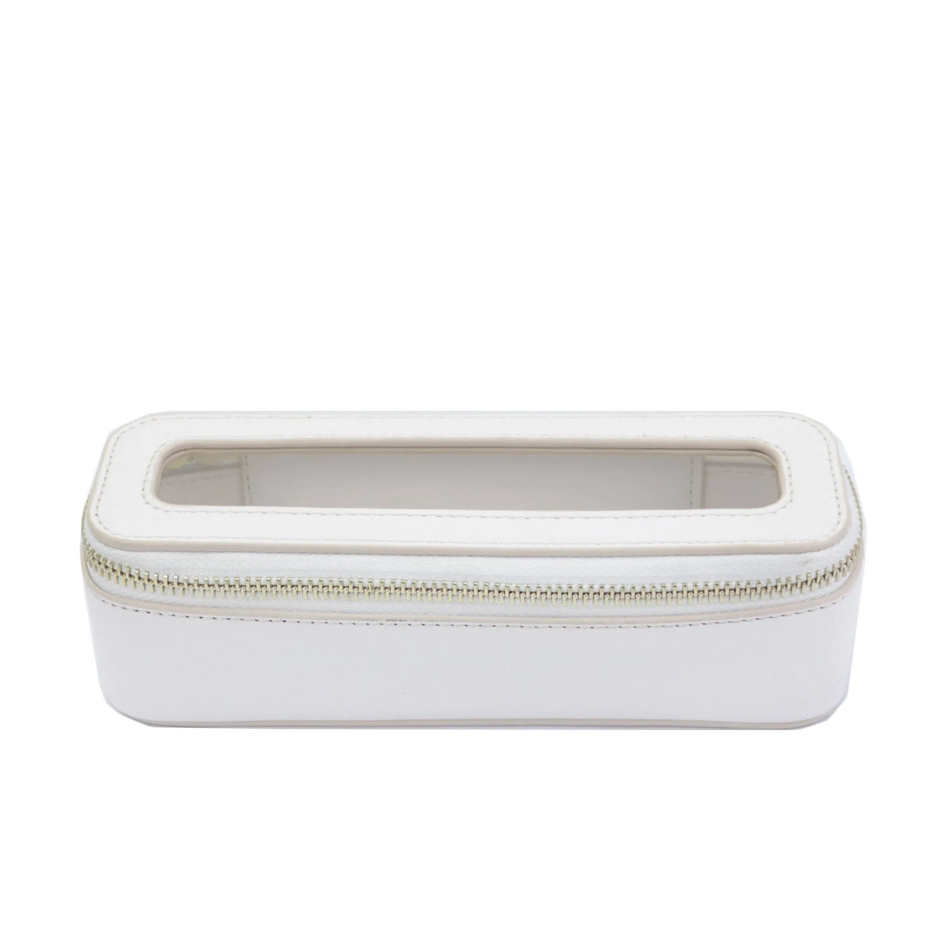 Women's Leather Waterproof Transparent Wash Large Capacity Makeup Cosmetic Bags