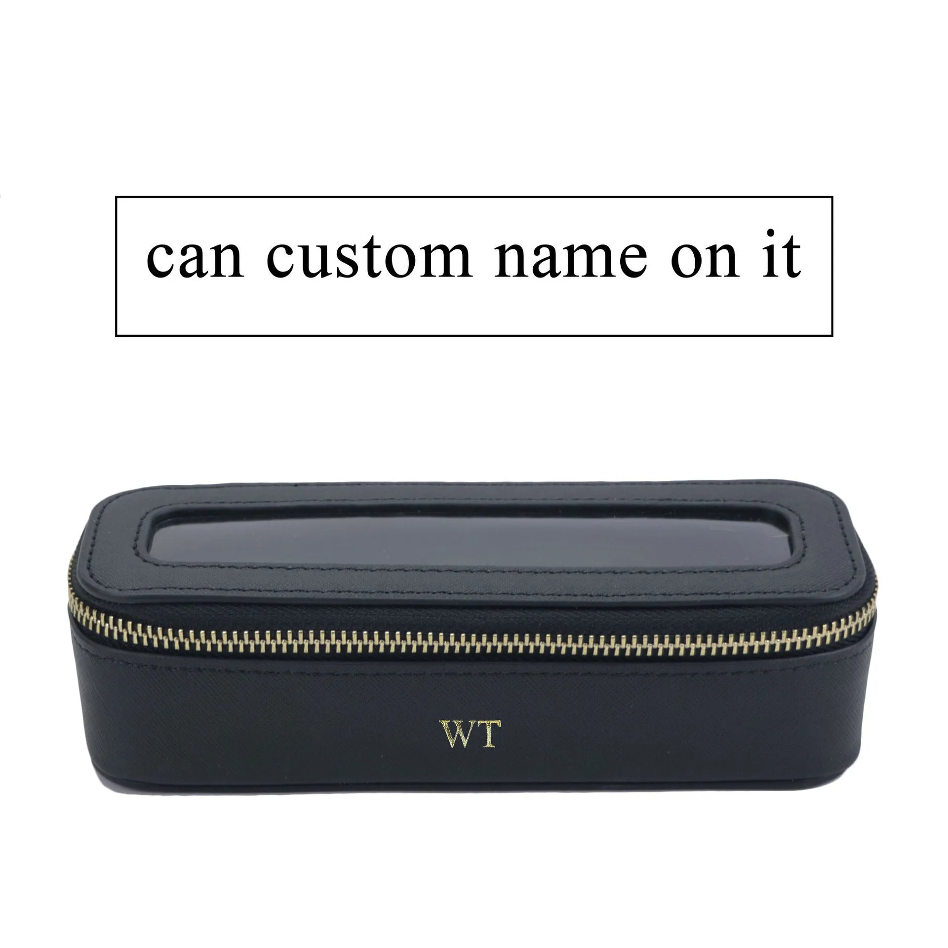 Women's Leather Waterproof Transparent Wash Large Capacity Makeup Cosmetic Bags