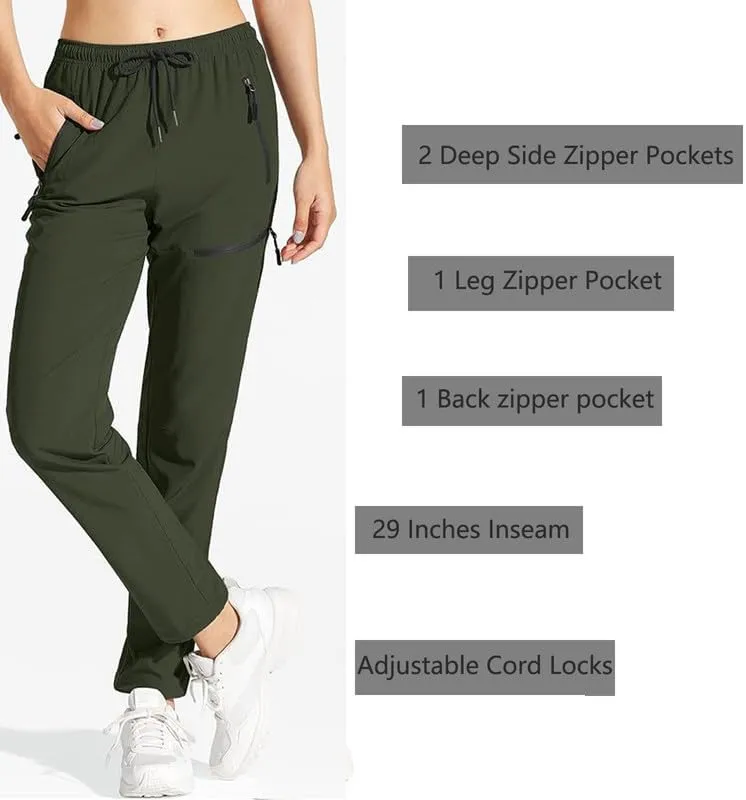 Women's Lightweight Hiking Cargo Pants Quick Dry Casual Travel Sweatpants Joggers Water Resistant