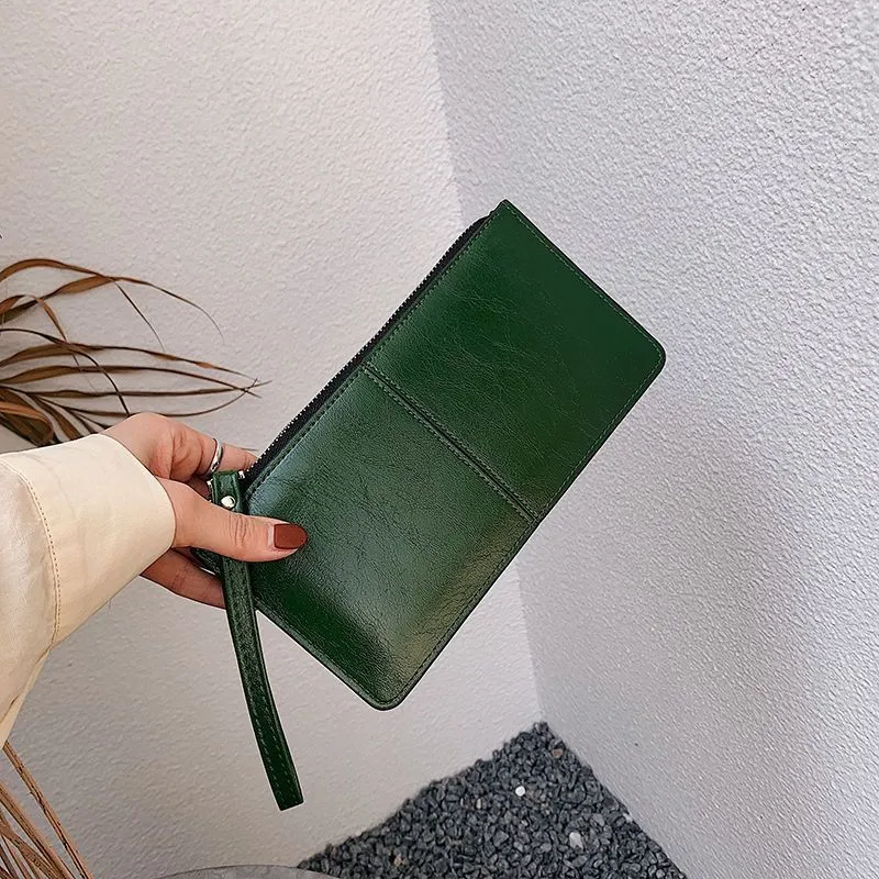 Women's Long Korean Style Zipper Mobile Bags