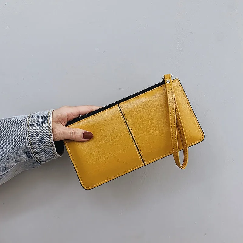 Women's Long Korean Style Zipper Mobile Bags