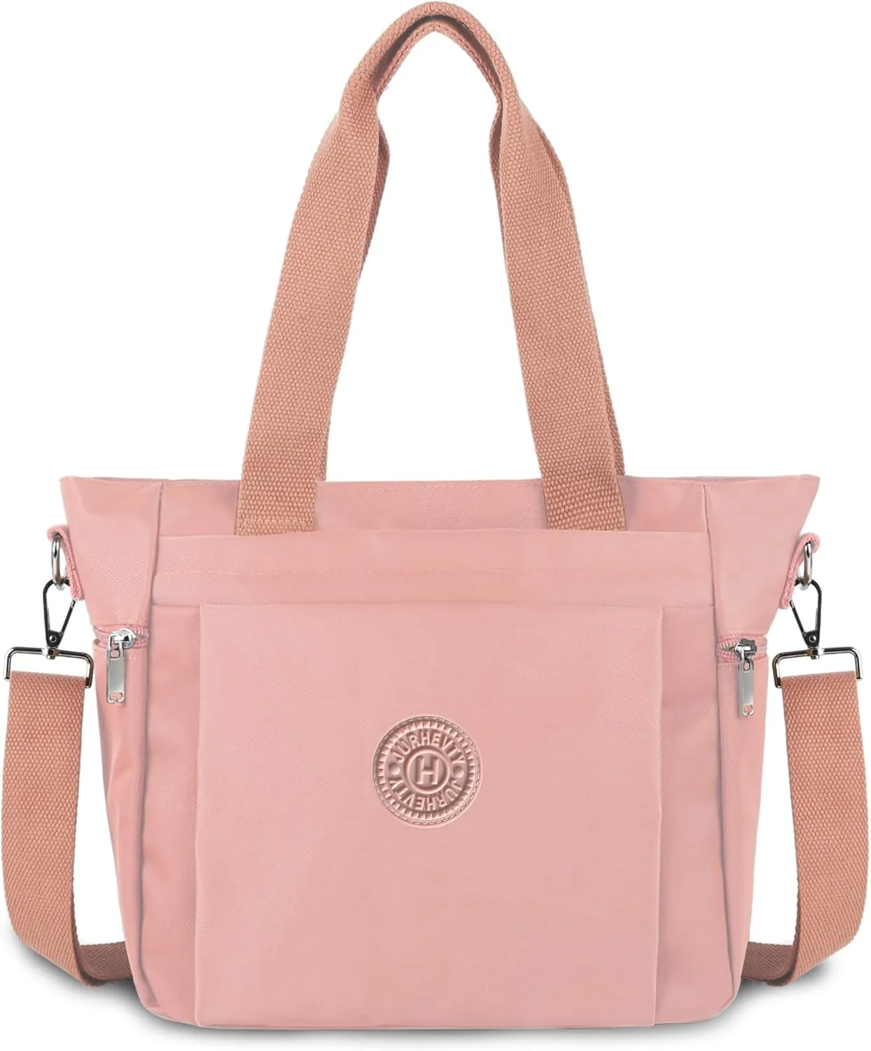 Women's Nylon Tote Bag with Zipper for Work or Travel