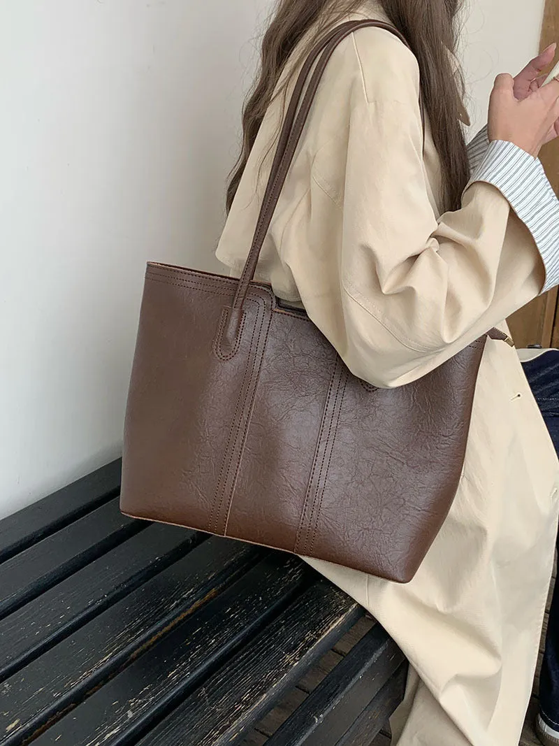 Women's Retro Large Capacity Fashion Commuter Advanced Shoulder Bags