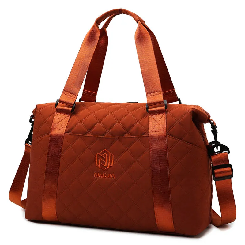 Women's Rhombus Lightweight Korean Style High-grade Large Travel Bags
