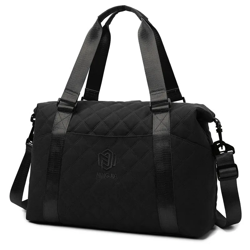 Women's Rhombus Lightweight Korean Style High-grade Large Travel Bags