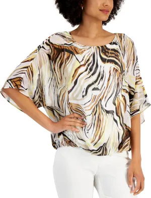 Womens Sanibel Printed Bubble Top Bubble Taupe Flash Combo S