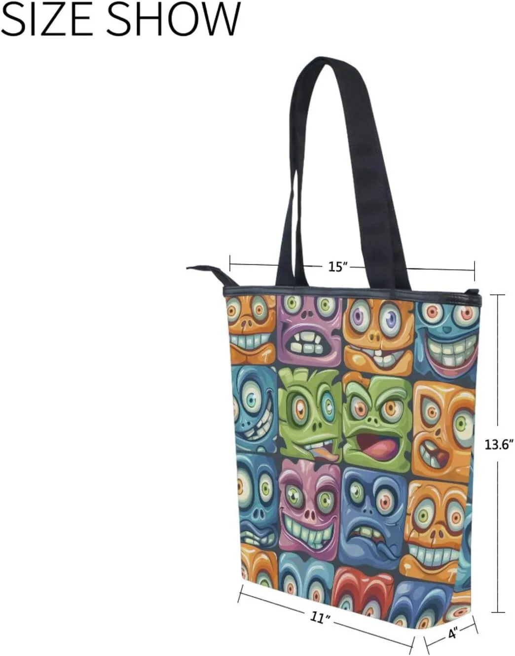 Women's Tote Bag Shoulder Handbags Canvas Large Capacity Shopping Dating Bag Pockets Zipper