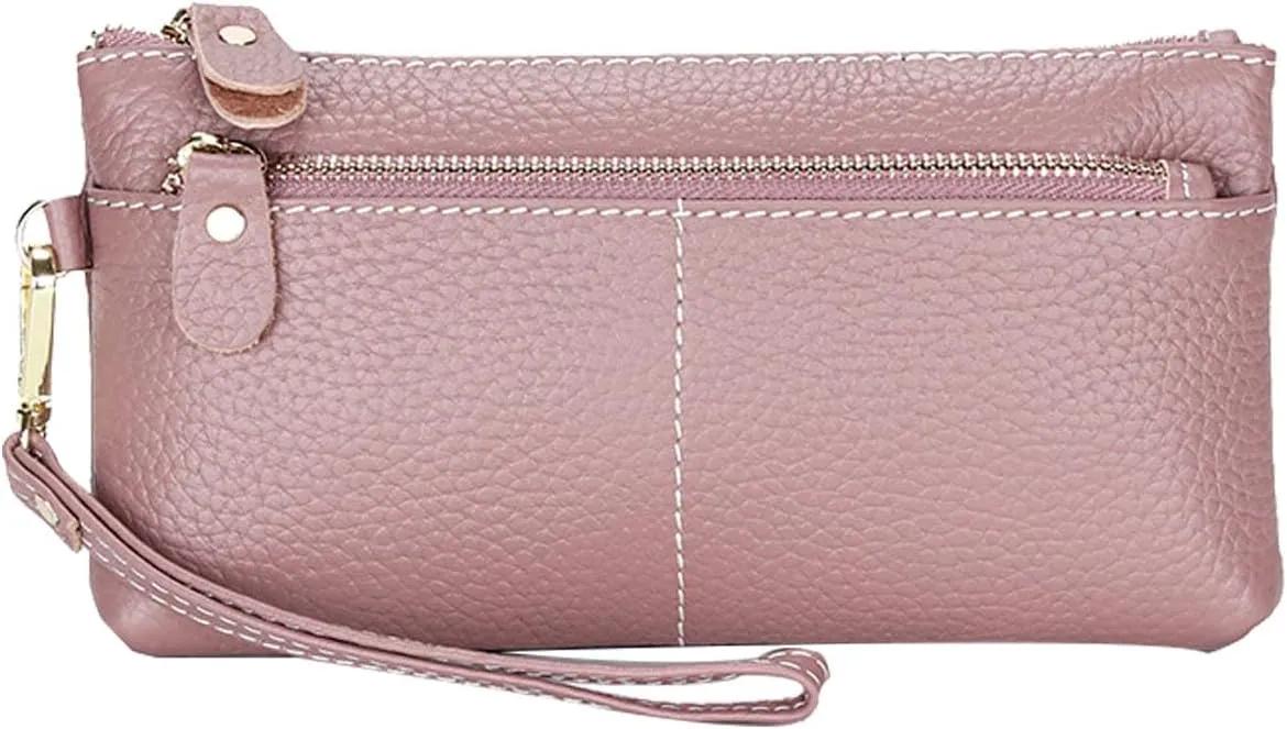 Women's Wallet, Leather Large Capacity Zip Around Wallet Ladies Travel Purse Wristlet Wristband wallet handbag