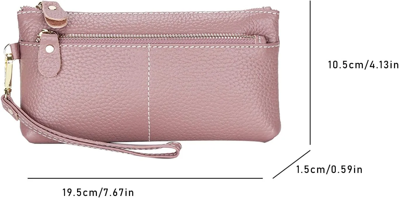 Women's Wallet, Leather Large Capacity Zip Around Wallet Ladies Travel Purse Wristlet Wristband wallet handbag