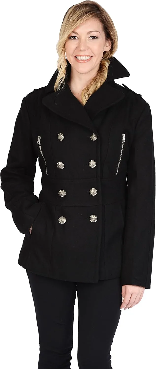 Women's Wool Blend Fashion Pea Coat