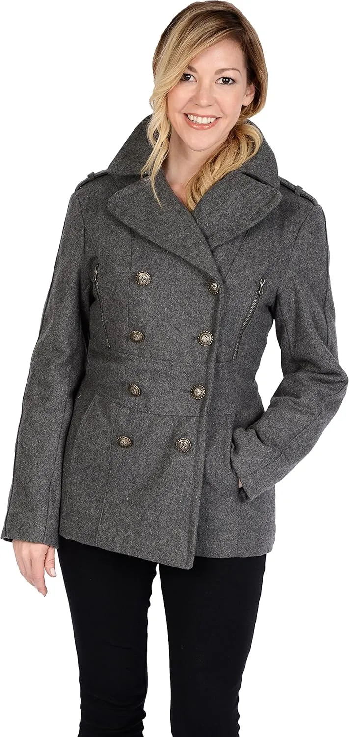 Women's Wool Blend Fashion Pea Coat