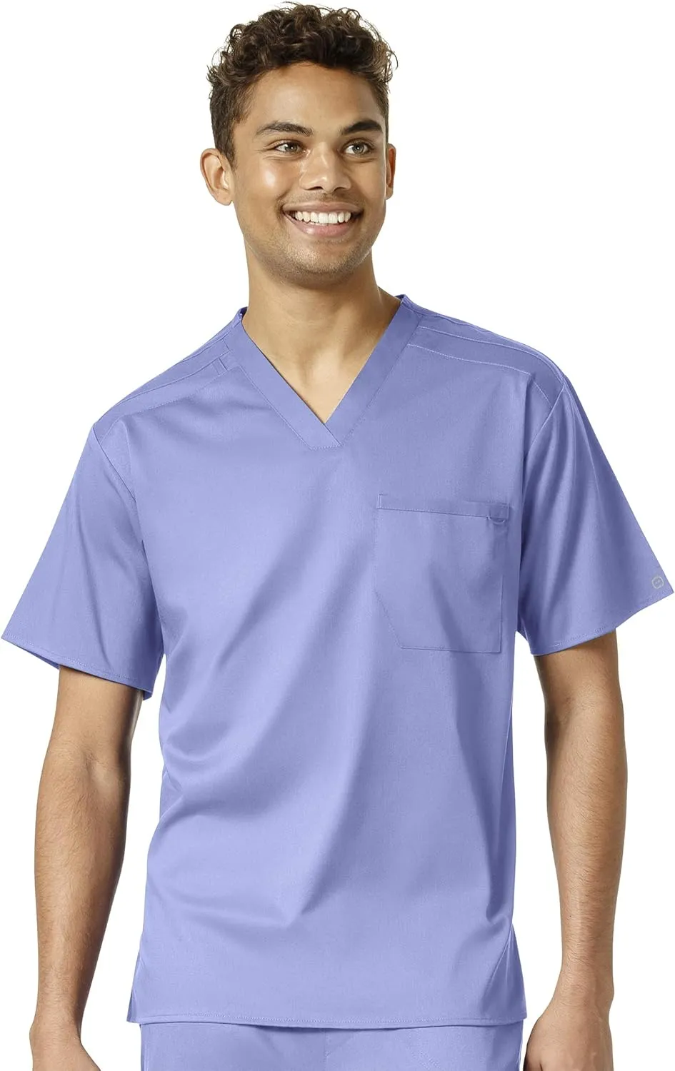 WonderWink PRO Men's V-Neck Top & Straight Leg Cargo Pant Scrub Set   Badge Reel