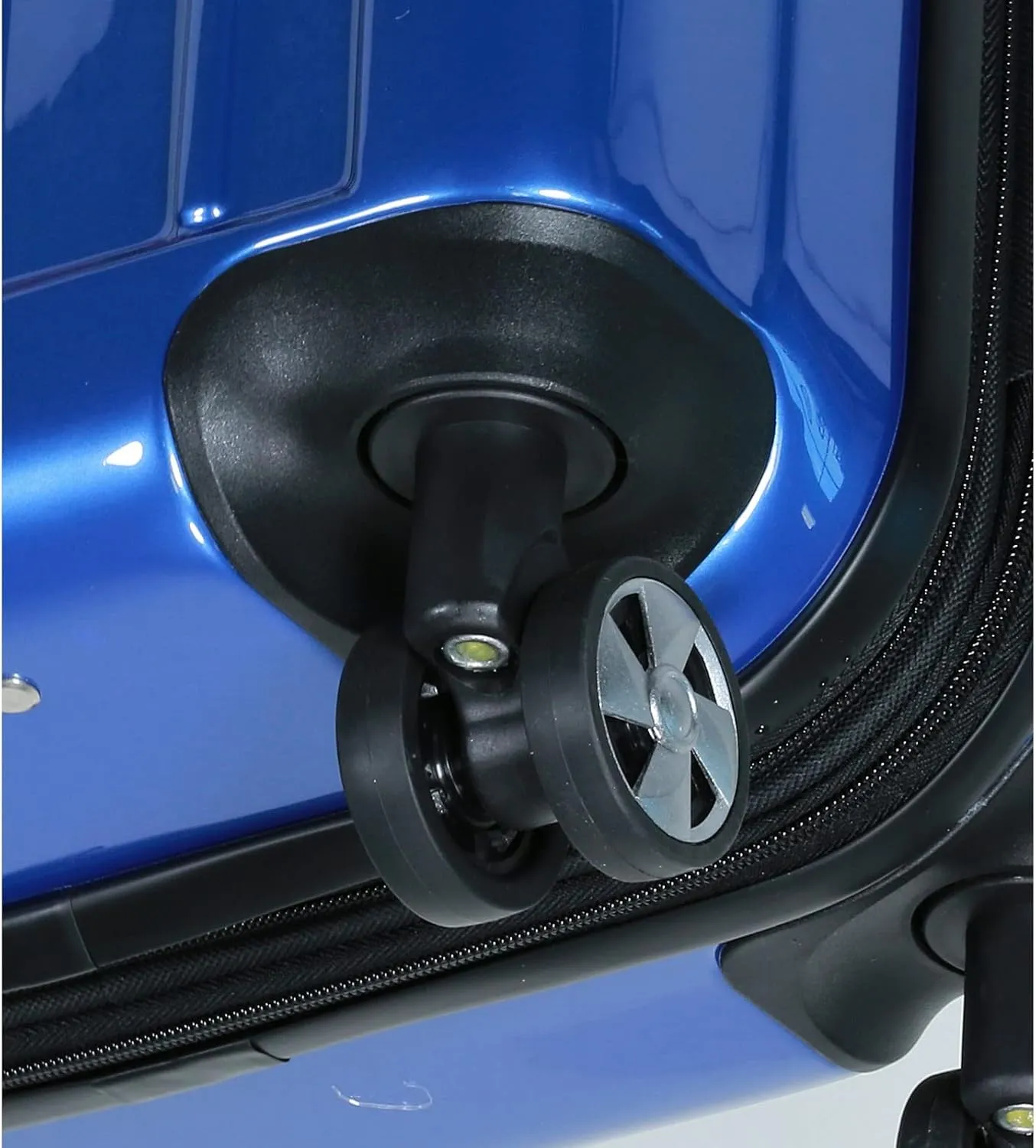 World Traveler Contour Lightweight Polycarbonate Hardside Expandable Spinner Luggage with TSA Lock, Blue, 20-inch