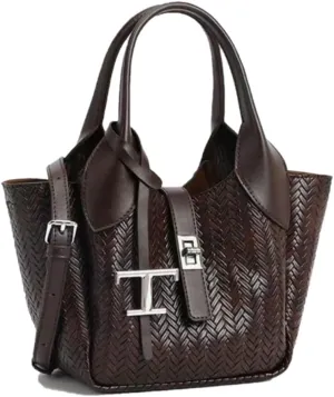 Woven Bag Shopper Bags Travel Handbags and Purses Women Tote Bag Large Capacity Shoulder Fashion Bags (coffee Brown)