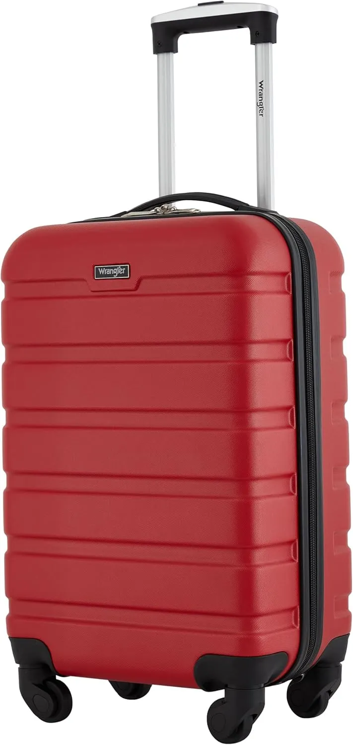 Wrangler Hardside Spinner Carry-On Luggage, Salsa Red, 22-Inch