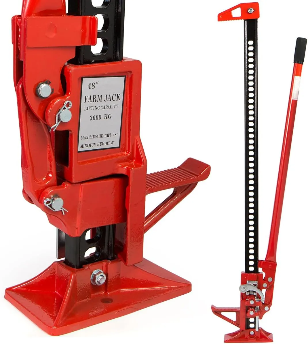 XtremepowerUS 48'' Universal Farm Jack for Tractor, Truck, SUV - Ratcheting Off Road Trail Bumper Utility Jack - 3-Ton Capacity Lift