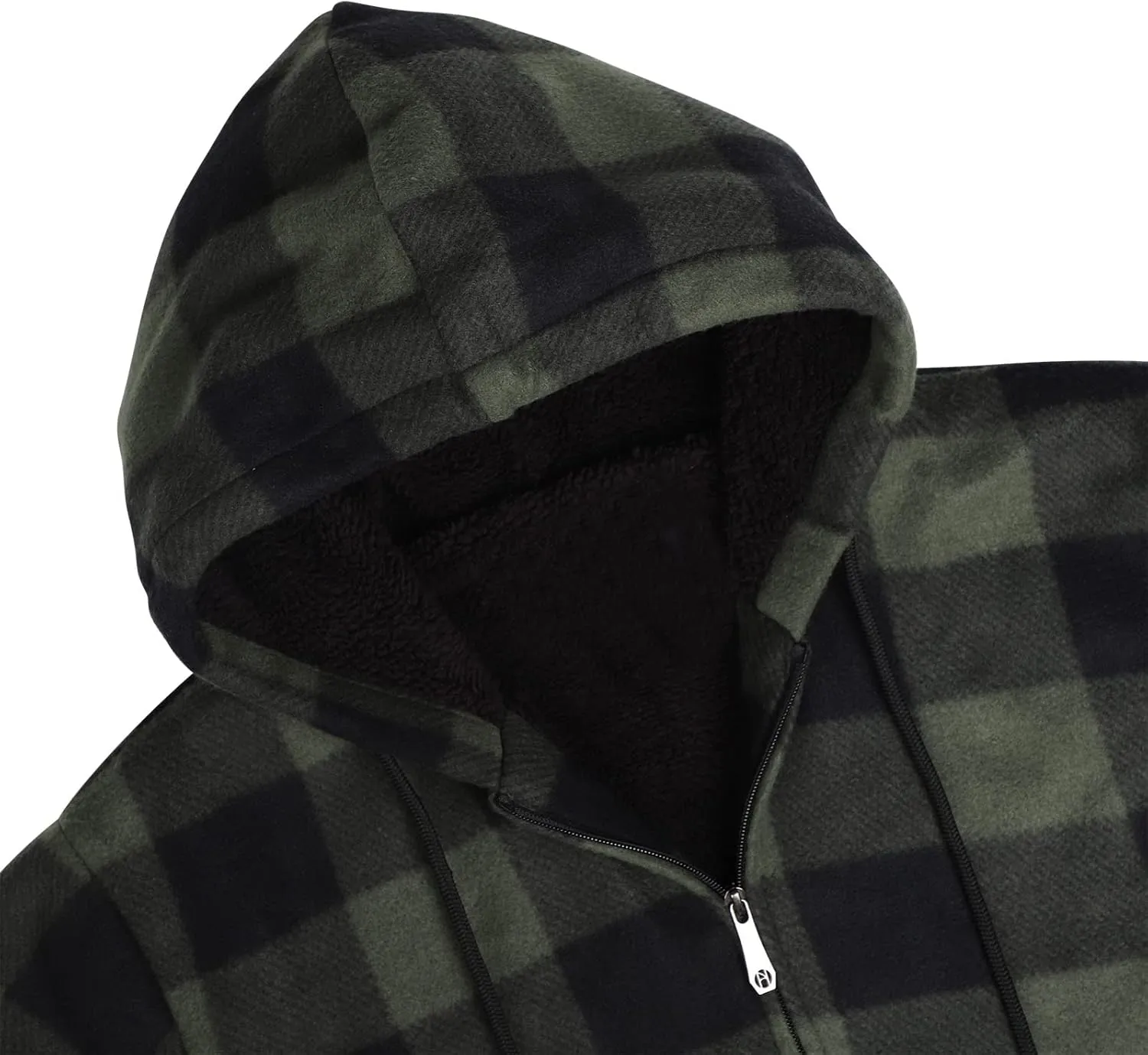 Yasumond Mens Buffalo Plaid Jacket Zip Up Sherpa Lined Fleece Flannel Coats