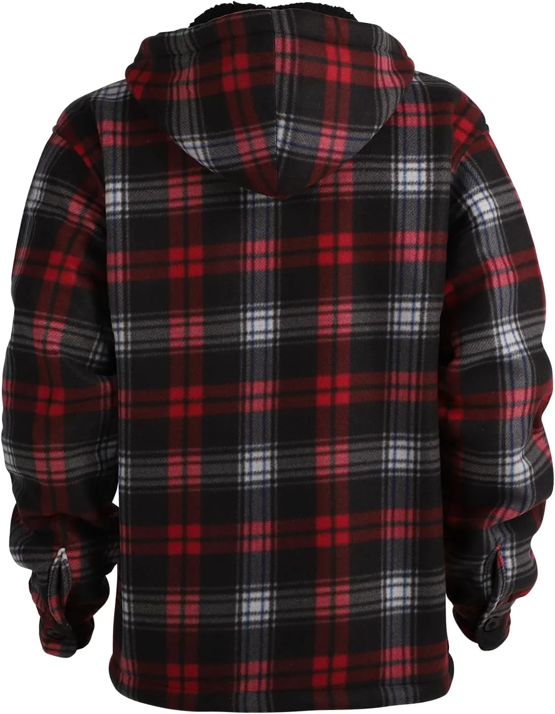 Yasumond Mens Heavy Sherpa Lined Fleece Plaid Flannel Jacket Zip Up Hoodies Warm Winter Coats Big Tall