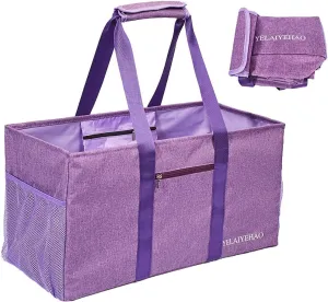 YELAIYEHAO Large Utility Tote Bag, Foldable Collapsible Tote for Storage Pool BeachShopping picnic laundry gym and Luggage