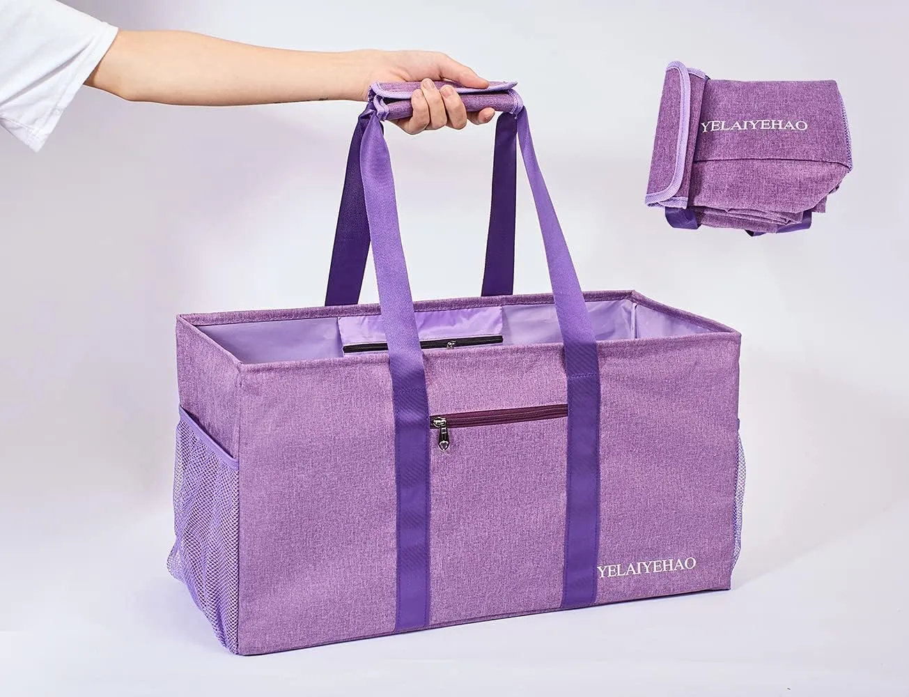 YELAIYEHAO Large Utility Tote Bag, Foldable Collapsible Tote for Storage Pool BeachShopping picnic laundry gym and Luggage