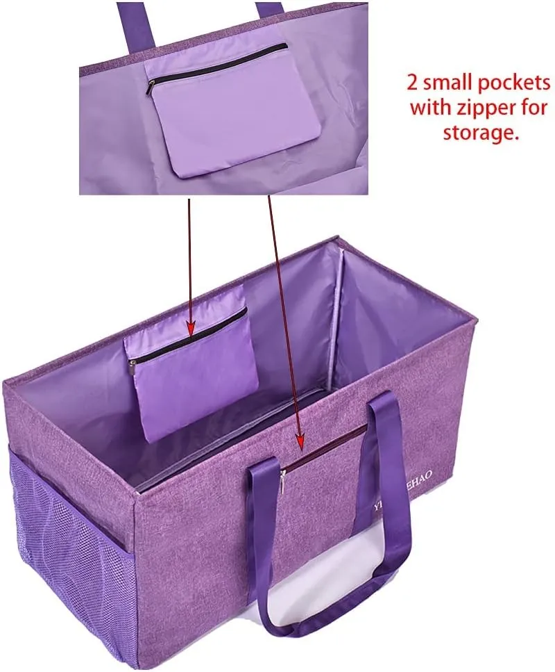 YELAIYEHAO Large Utility Tote Bag, Foldable Collapsible Tote for Storage Pool BeachShopping picnic laundry gym and Luggage