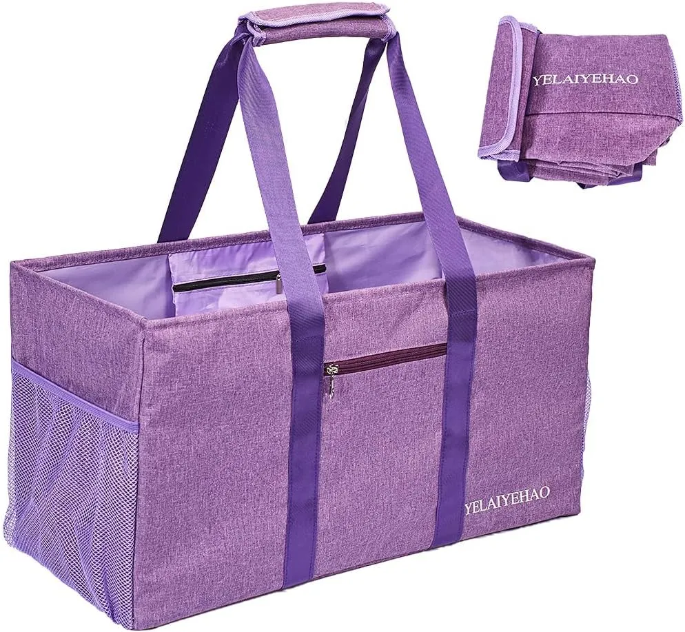 YELAIYEHAO Large Utility Tote Bag, Foldable Collapsible Tote for Storage Pool BeachShopping picnic laundry gym and Luggage