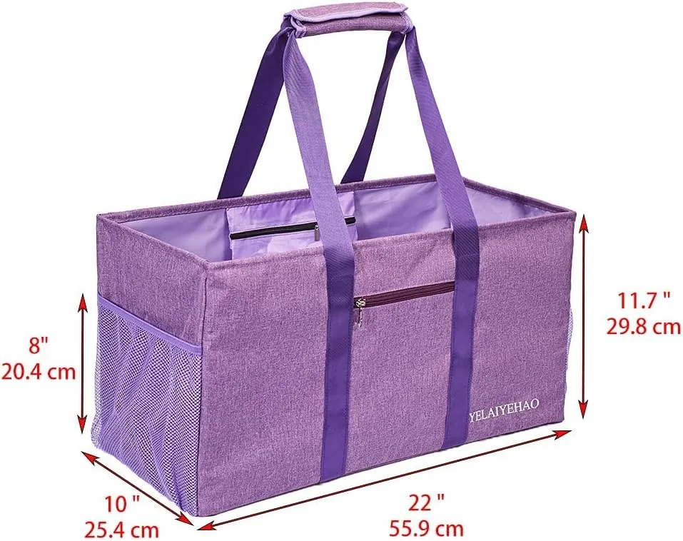 YELAIYEHAO Large Utility Tote Bag, Foldable Collapsible Tote for Storage Pool BeachShopping picnic laundry gym and Luggage