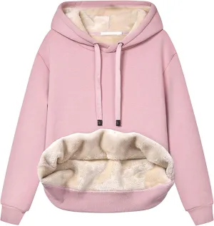 Yeokou Women's Winter Hoodies Pullover Sherpa Fleece Warm Heavyweight Sweatshirt