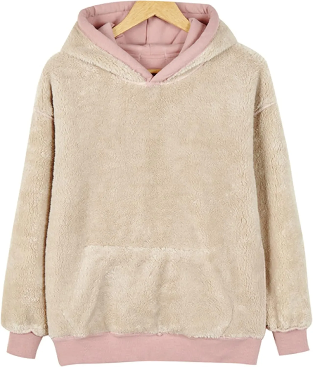 Yeokou Women's Winter Hoodies Pullover Sherpa Fleece Warm Heavyweight Sweatshirt